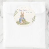 Peter Rabbit Baby Shower Runder Aufkleber (Tasche)