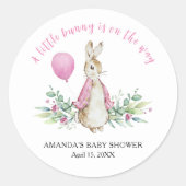 Peter Rabbit Baby Shower Runder Aufkleber (Vorderseite)