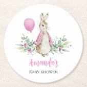 Peter Rabbit Baby Shower Runder Pappuntersetzer (Vorderseite)