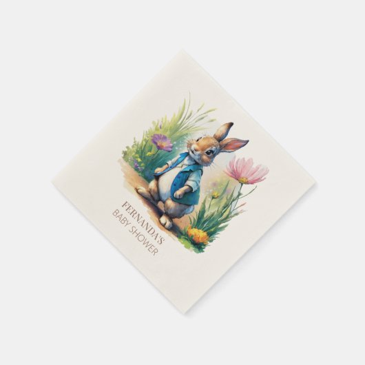 PETER RABBIT BABY SHOWER SERVIETTE (Ecke)