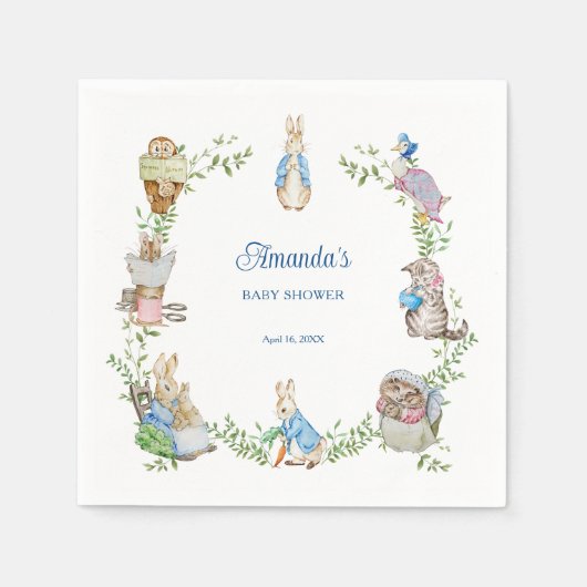 Peter Rabbit Baby Shower Serviette (Vorderseite)