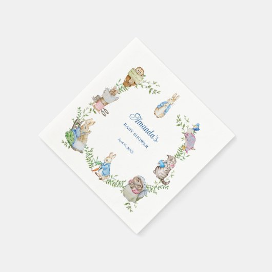 Peter Rabbit Baby Shower Serviette (Ecke)