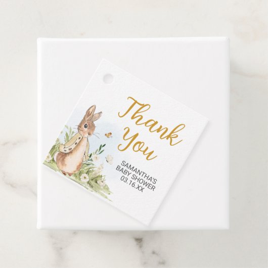 Peter Rabbit Baby Shower Square Geschenkanhänger (Beispiel)