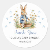 Peter Rabbit Baby Shower Sticker (Vorderseite)