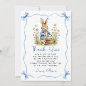 Peter Rabbit Baby Shower Thank You Card Dankeskarte (Vorderseite)