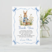 Peter Rabbit Baby Shower Thank You Card Dankeskarte (Stehend Vorderseite)
