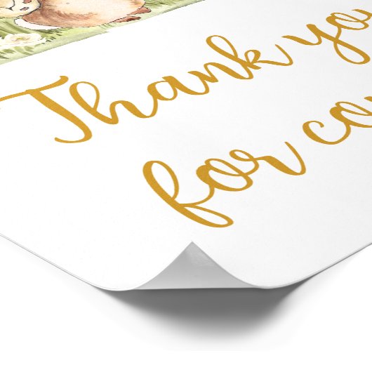 Peter Rabbit Baby Shower Vielen Dank für Ihr Komme Poster (Ecke)