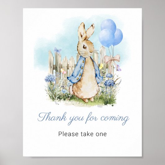 Peter Rabbit Baby Shower Vielen Dank für Ihre Lieb Poster (Vorne)