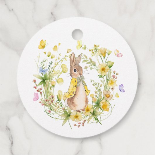 Peter Rabbit Baby Shower Vielen Dank für Ihre Unte Geschenkanhänger (Rückseite)