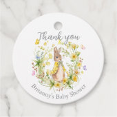 Peter Rabbit Baby Shower Vielen Dank für Ihre Unte Geschenkanhänger (Vorderseite)