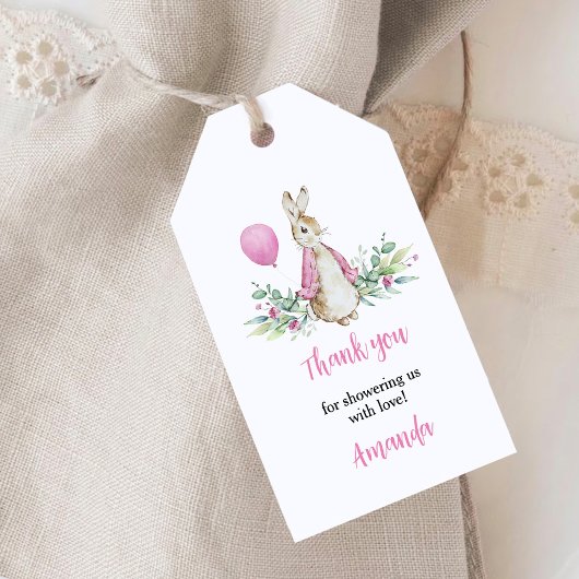 Peter Rabbit Baby Shower Vielen Dank Geschenkanhänger