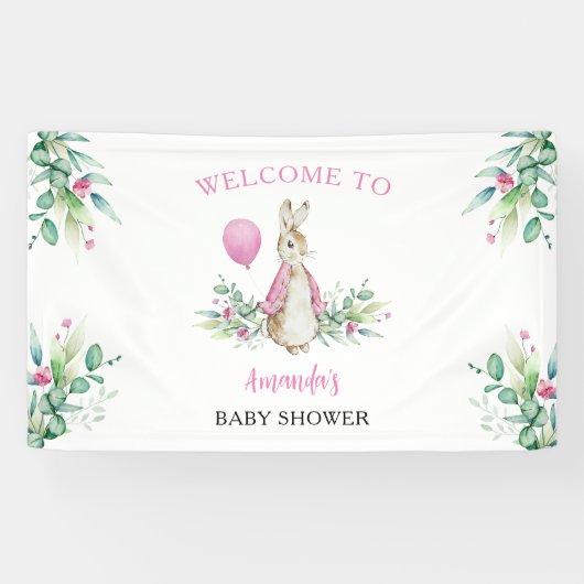 Peter Rabbit Babydusche Begrüßungsgrundierung Banner (Horizontal)