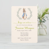 Peter Rabbit Babydusche Einladung (Stehend Vorderseite)