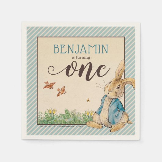Peter Rabbit | Baby's First Birthday Serviette (Vorderseite)