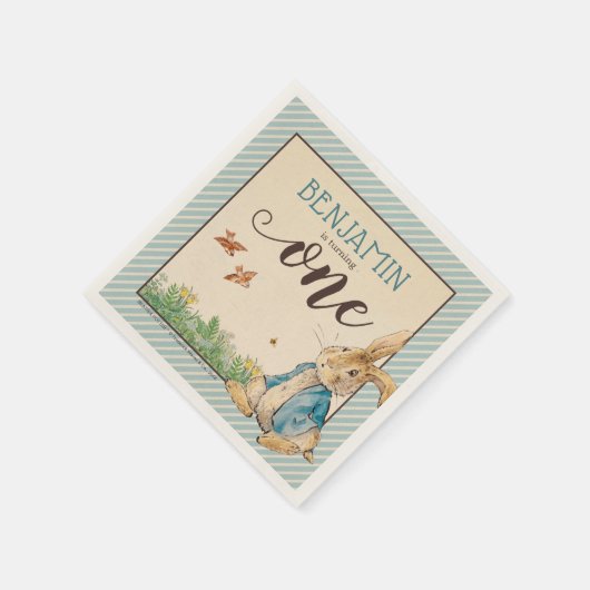 Peter Rabbit | Baby's First Birthday Serviette (Ecke)