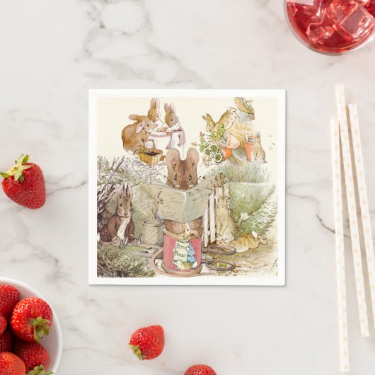 Peter Rabbit Beatrix Potter Collage Vintag Serviette (Beispiel)