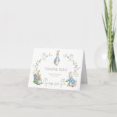 Peter Rabbit Beatrix Potter Greenery Watercolor Dankeskarte (Vorderseite)