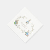 Peter Rabbit Beatrix Potter Greenery Watercolor Serviette (Ecke)