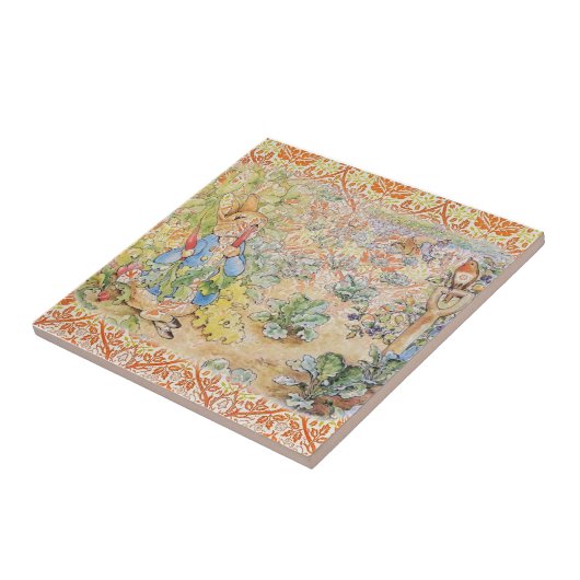 Peter Rabbit Beatrix Potter im Garten Keramik Tile Fliese (Seite)