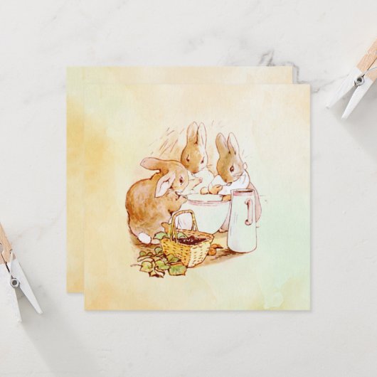 Peter Rabbit Beatrix Potter Karte (Vorderseite/Rückseite Beispiel)