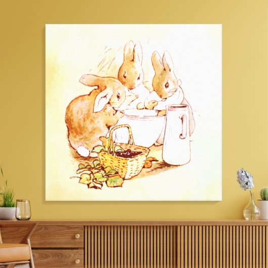 Peter Rabbit Beatrix Potter Leinwanddruck (Insitu (Wohnzimmer))