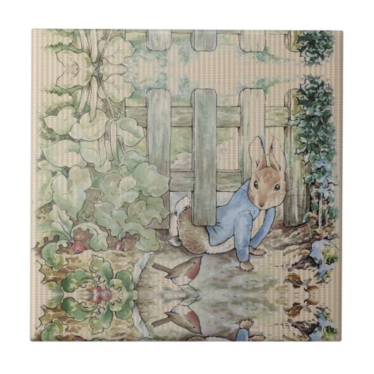 Peter Rabbit Beatrix Potter Sneaking Fliese (Vorderseite)