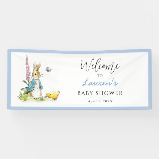 Peter Rabbit Begrüßungsschild Boy Baby Shower Banner (Horizontal)
