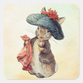 Peter Rabbit (Benjamin) Quadratischer Aufkleber (Vorderseite)