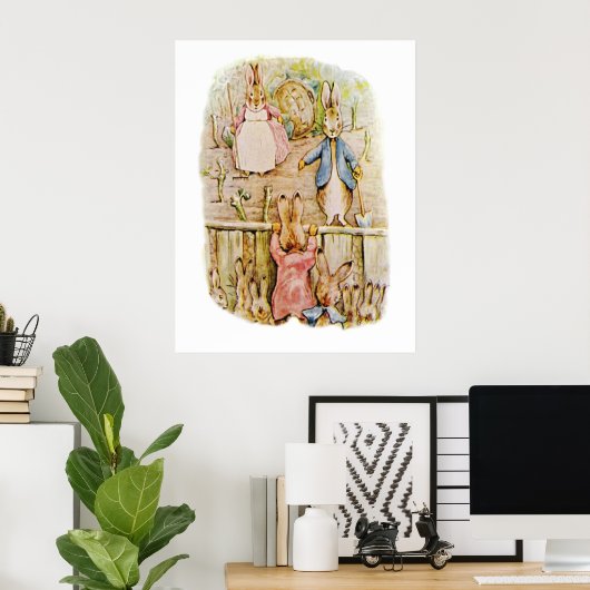 Peter Rabbit Benjamin und Flopsy Bunny Beatrix Pot Poster (Heimbüro)