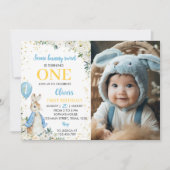 Peter Rabbit Birthday Foto Einladung (Vorderseite)