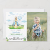 Peter Rabbit Birthday Foto Einladung (Vorderseite)