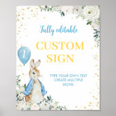 Peter Rabbit Birthday Party Custom Sign Poster (Vorne)
