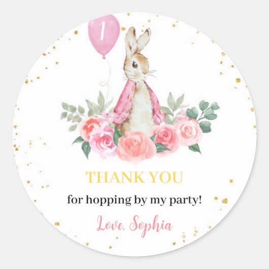 Peter Rabbit Birthday Sticker Labels (Vorderseite)