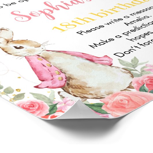 Peter Rabbit Birthday Time Kapsel Wildblume Poster (Ecke)