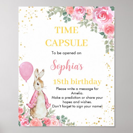 Peter Rabbit Birthday Time Kapsel Wildblume Poster (Vorne)