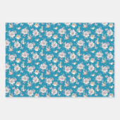 Peter Rabbit | Blaues Blumengartenmuster Geschenkpapier Set (Vorderseite 3)