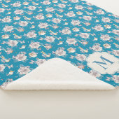 Peter Rabbit | Blaues Blumengartenmuster Sherpadecke (3/4)