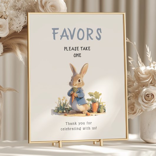 Peter Rabbit Blue Baby Duwer Favorit Sign Poster