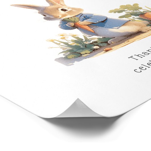 Peter Rabbit Blue Baby Duwer Favorit Sign Poster (Ecke)