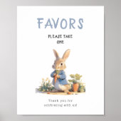 Peter Rabbit Blue Baby Duwer Favorit Sign Poster (Vorne)