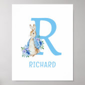 Peter Rabbit Blue Baby Name Poster (Vorne)
