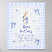Peter Rabbit Blue Bow Baby Shower Books for Baby Poster (Vorne)