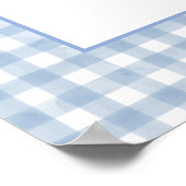 Peter Rabbit Blue Gingham Baby Shower Welcome Poster (Ecke)