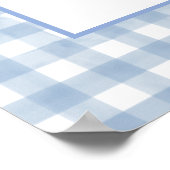 Peter Rabbit Blue Gingham Baby Shower Welcome Poster (Ecke)