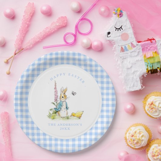 Peter Rabbit Blue Gingham Grenzer Ostern Pappteller (Party)