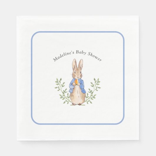 Peter Rabbit Blue Vintag Baby Dusche Serviette (Vorderseite)