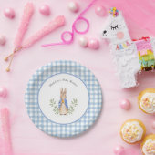 Peter Rabbit Blue White Gingham Baby Shower Pappteller (Party)