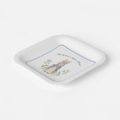 Peter Rabbit Blue White Vintag Baby Dusche Pappteller (Gewinkelt)