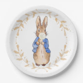 Peter Rabbit blühendes weißes Gum Pappteller (Vorderseite)