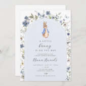 Peter rabbit Blumenjungen Baby Shower Einladung (Vorne/Hinten)